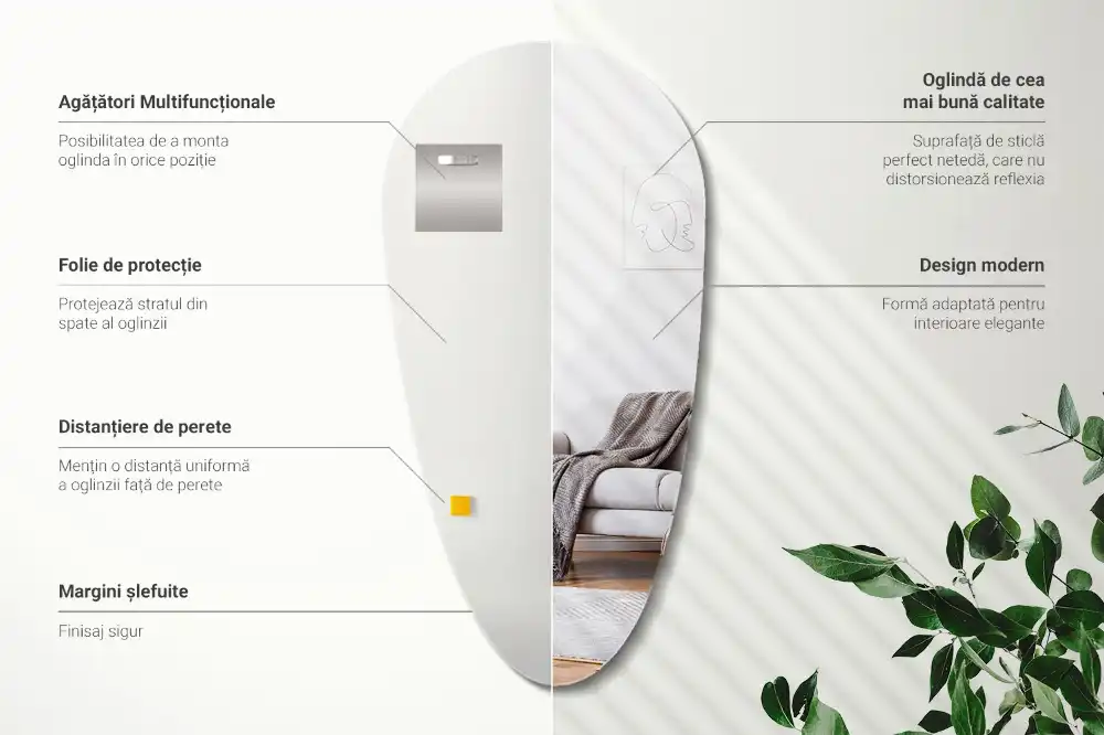 Nepravidelne zrkadlo kvapka nástenné