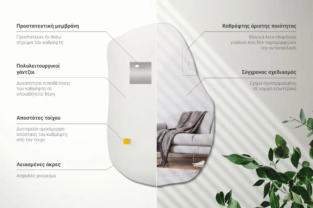 Nepravidelne zrkadlo s módnym akcentom