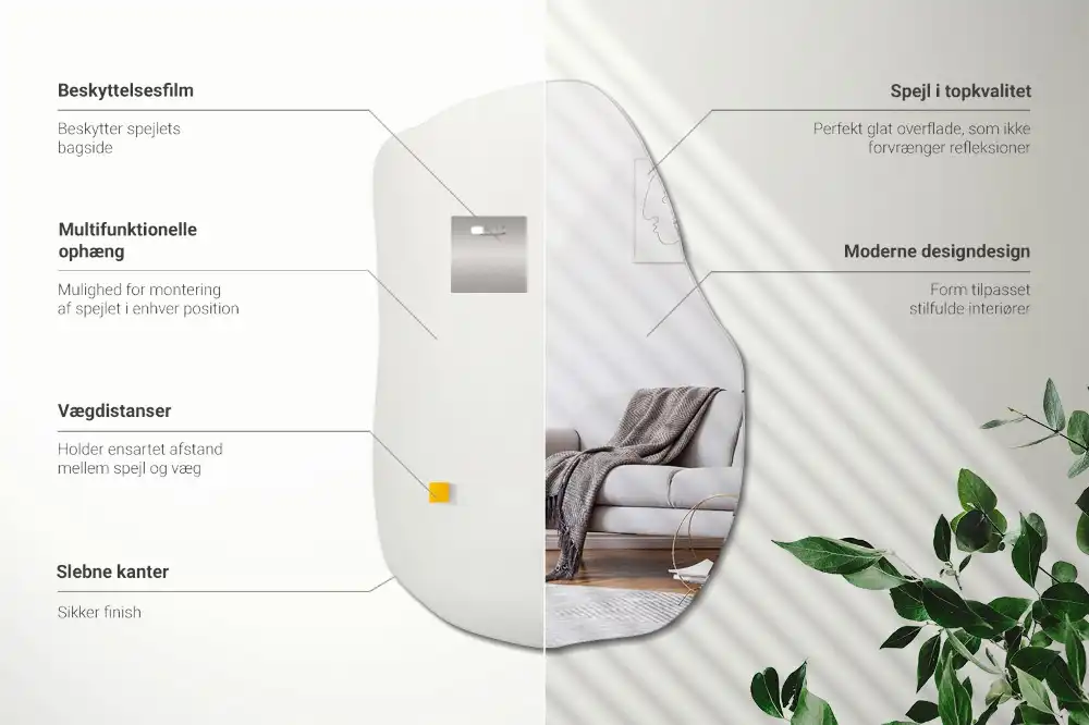 Nepravidelne zrkadlo s módnym akcentom