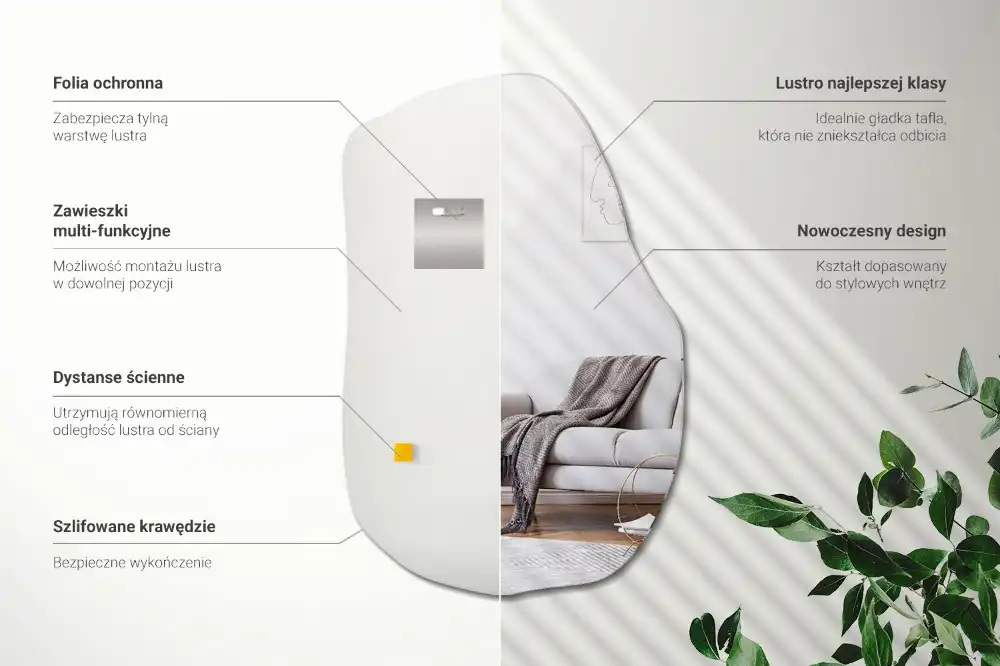 Nepravidelne zrkadlo s módnym akcentom