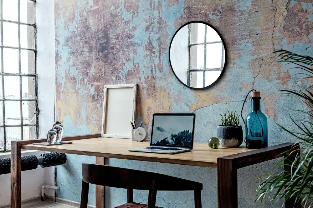 Okrúhle zrkadlo nástenné v čiernom ráme