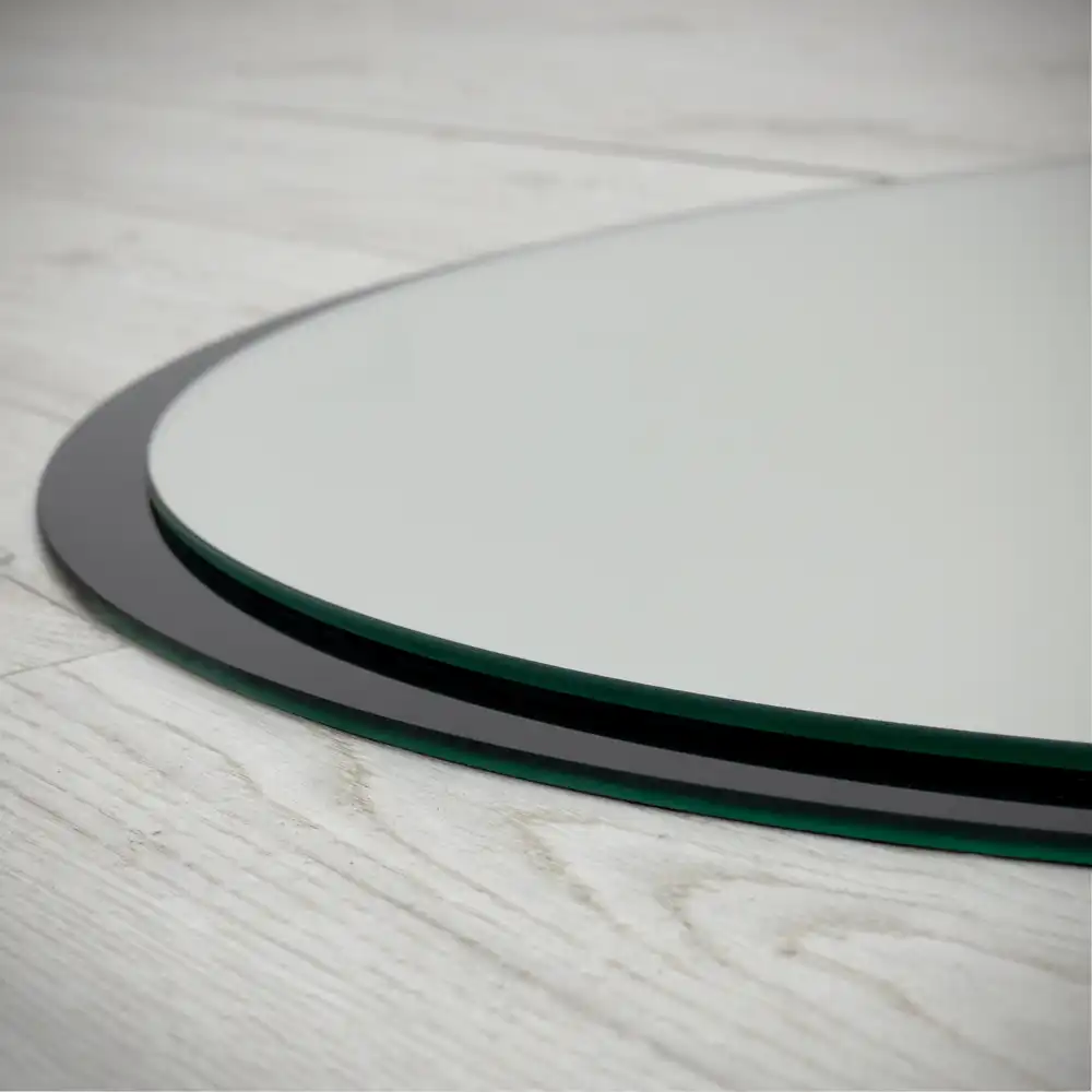 Okrúhle zrkadlo nástenné v čiernom ráme