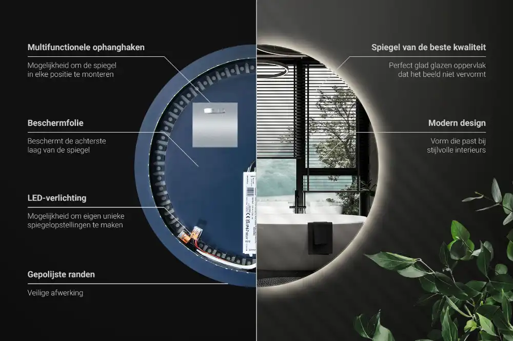 Okrúhle zrkadlo moderné s osvetlením LED