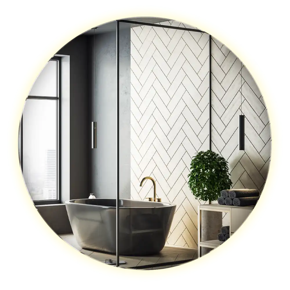 Okrúhle zrkadlo moderné s osvetlením LED