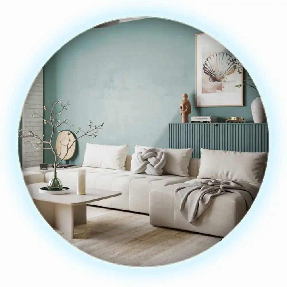 Okrúhle zrkadlo moderné s osvetlením LED