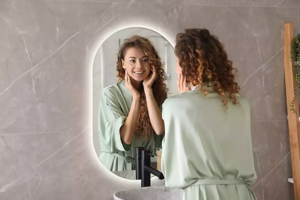 Led oválne zrkadlo dekoratívne nástenné