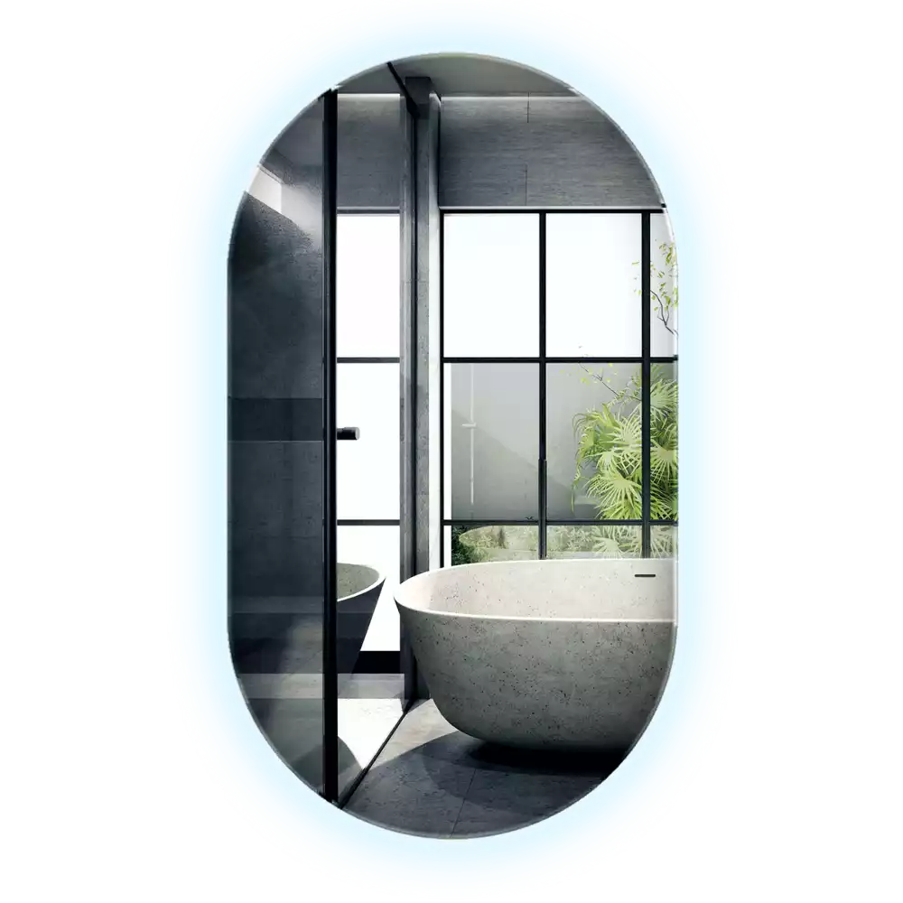 Led oválne zrkadlo dekoratívne nástenné