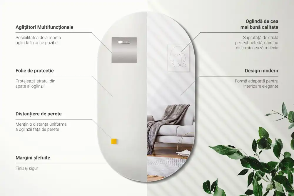 Zrkadlo ovál klasické na stenu