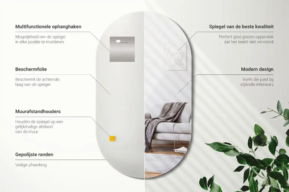 Zrkadlo ovál klasické na stenu