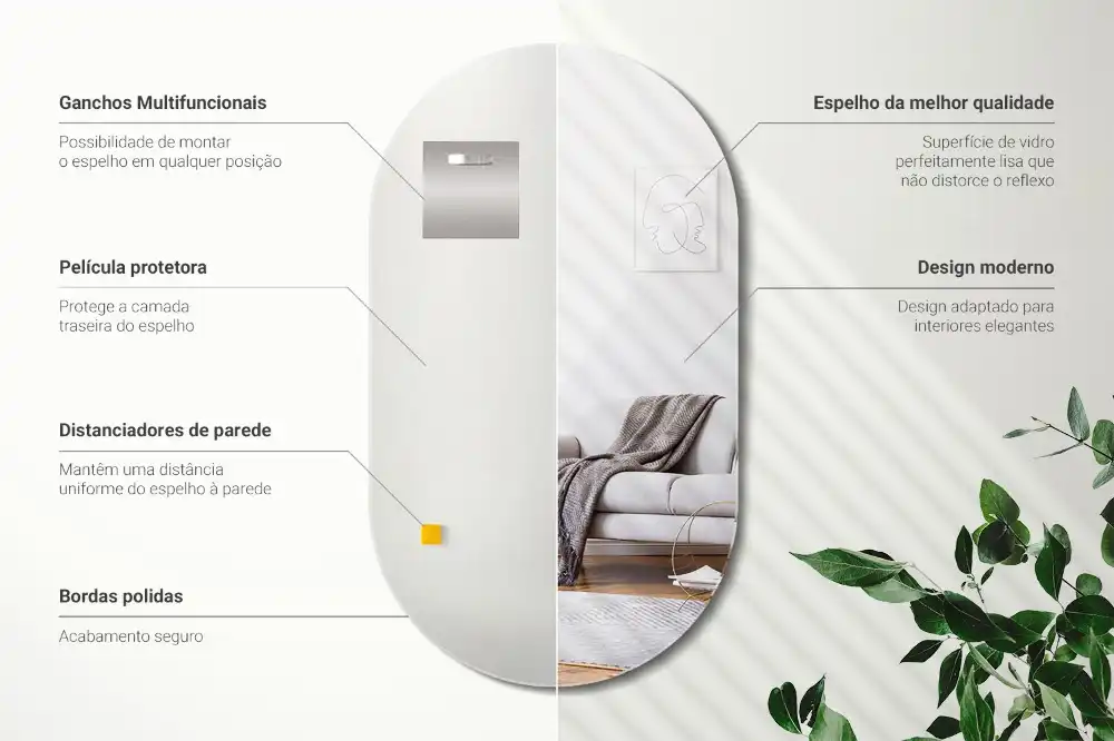 Zrkadlo ovál klasické na stenu