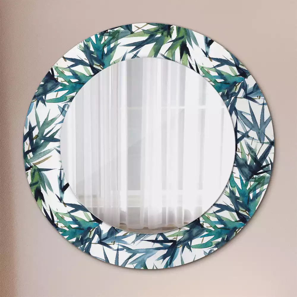 Okrúhle dekoračné zrkadlo na stenu Modré palmy