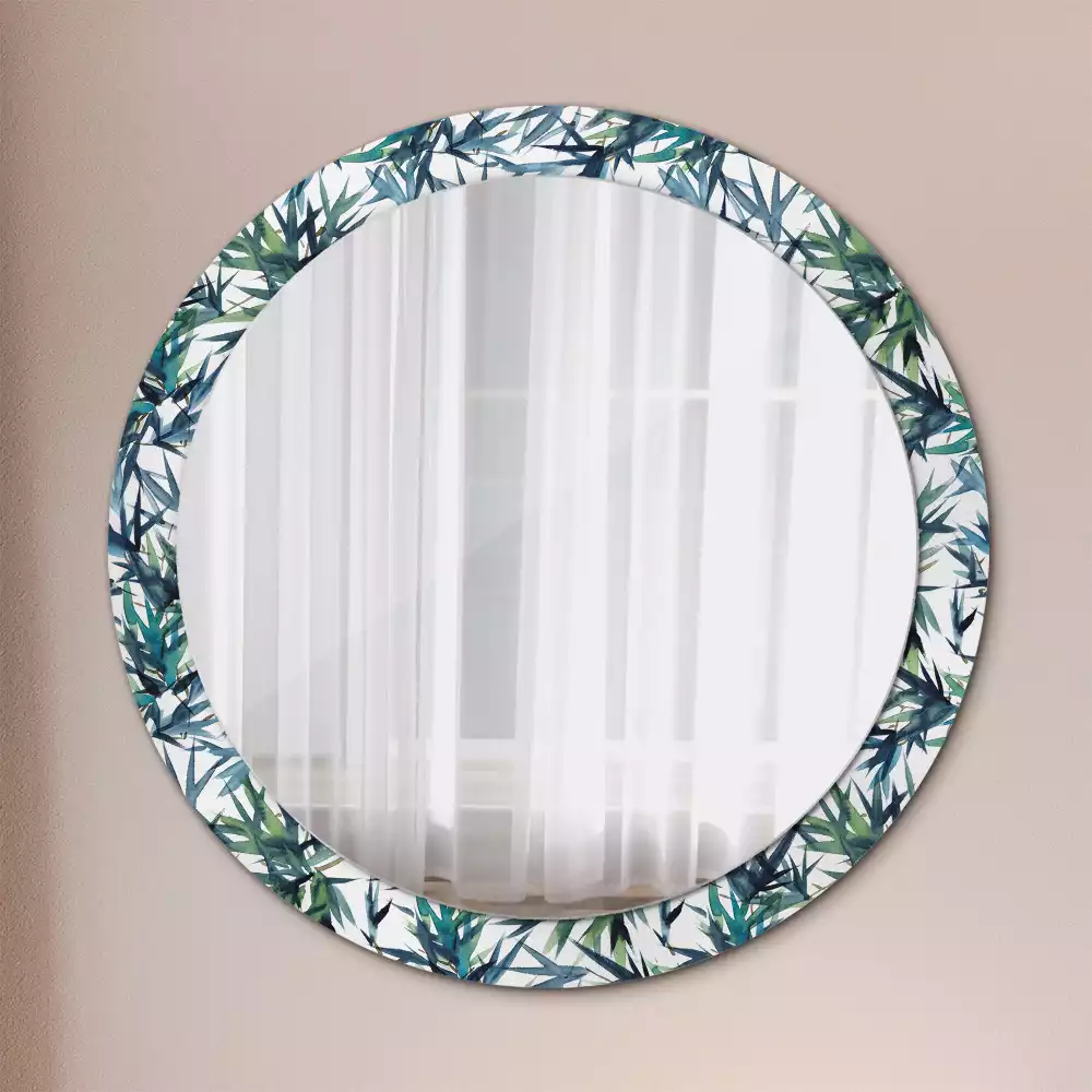 Okrúhle dekoračné zrkadlo na stenu Modré palmy