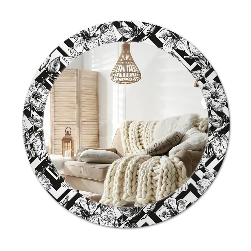 Okrúhle dekoračné zrkadlo na stenu Kolibríky