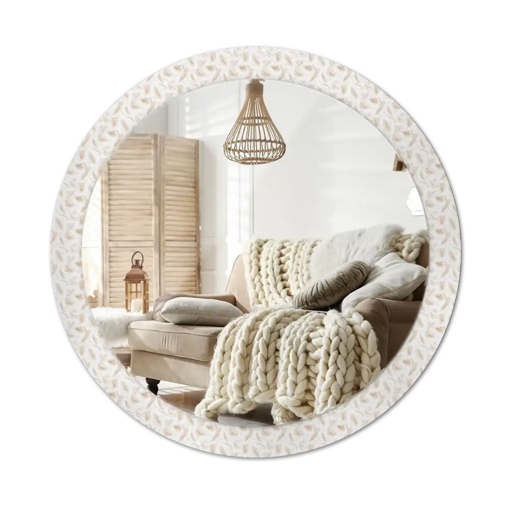 Okrúhle dekoračné zrkadlo na stenu Vtáčie perie