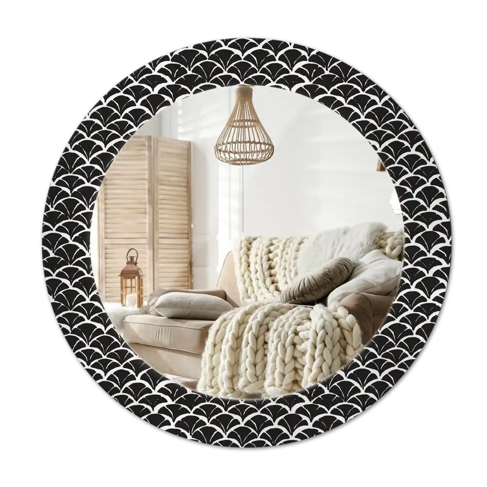 Okrúhle zrkadlo rám s potlačou Orientálne váhy