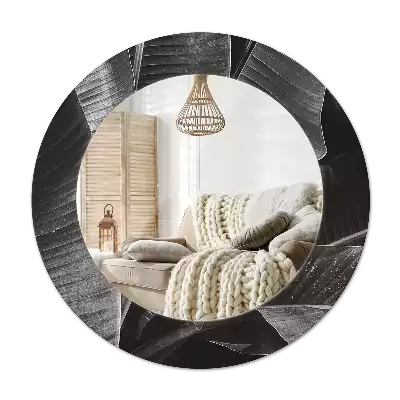 Okrúhle zrkadlo s potlačeným rámom Tropické palmy