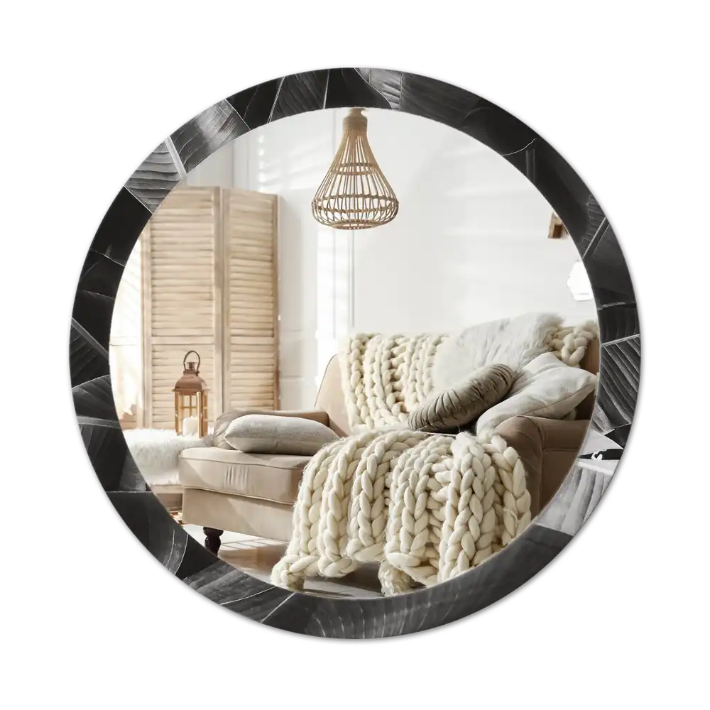 Okrúhle zrkadlo s potlačeným rámom Tropické palmy