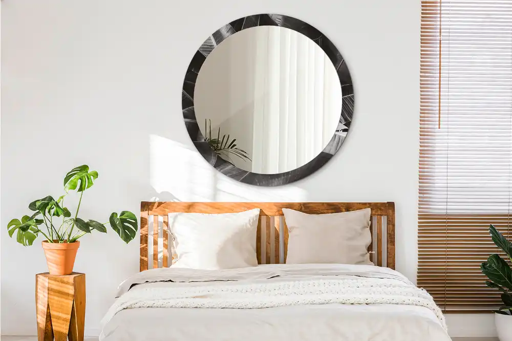 Okrúhle zrkadlo s potlačeným rámom Tropické palmy