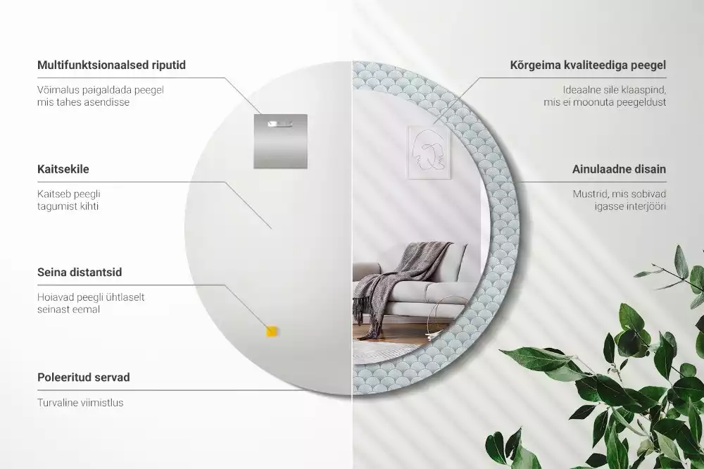 Okrúhle dekoračné zrkadlo na stenu Retro vintage vzor