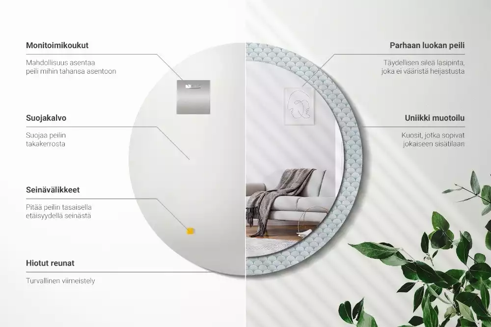 Okrúhle dekoračné zrkadlo na stenu Retro vintage vzor