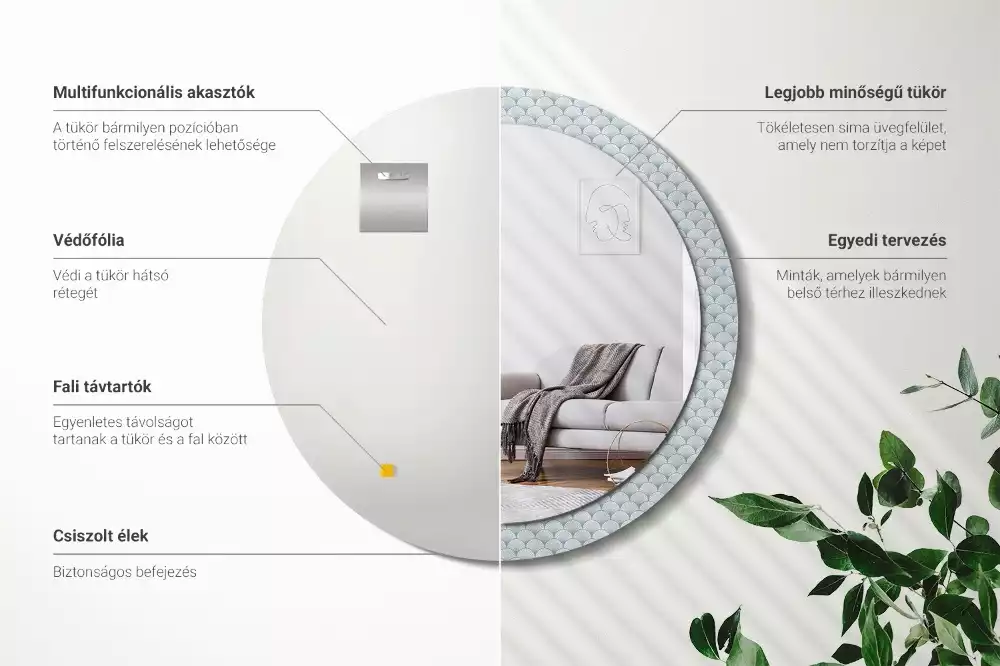 Okrúhle dekoračné zrkadlo na stenu Retro vintage vzor