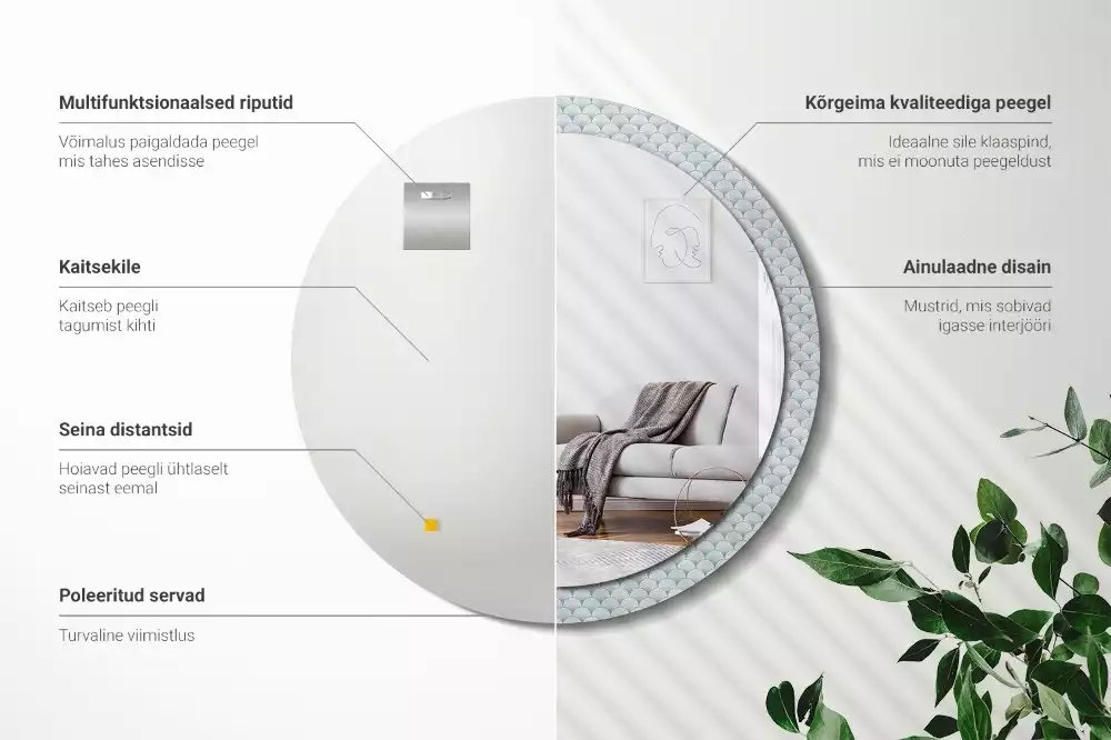 Okrúhle dekoračné zrkadlo na stenu Retro vintage vzor