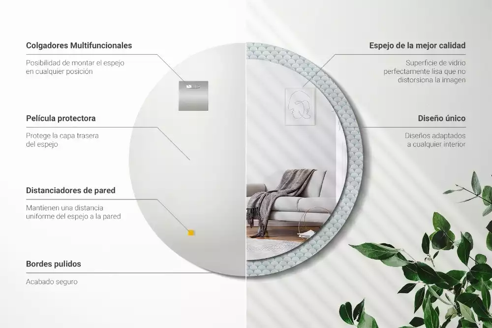 Okrúhle dekoračné zrkadlo na stenu Retro vintage vzor