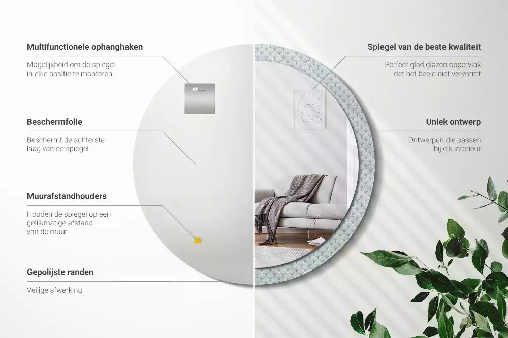 Okrúhle dekoračné zrkadlo na stenu Retro vintage vzor