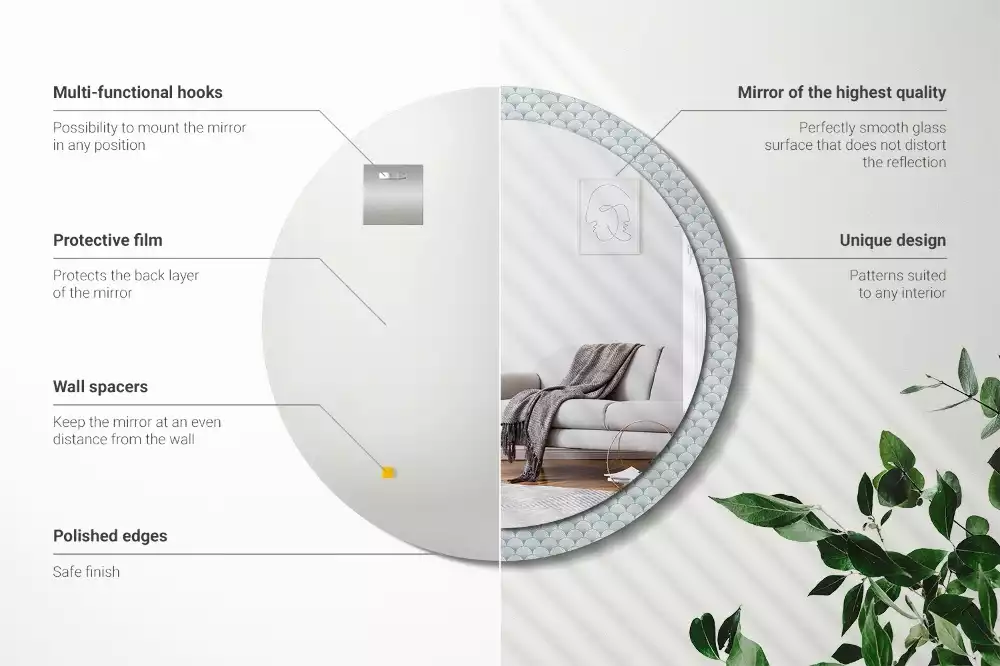 Okrúhle dekoračné zrkadlo na stenu Retro vintage vzor