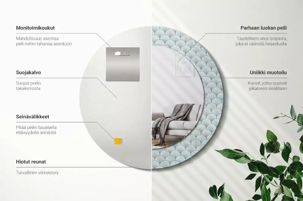 Okrúhle dekoračné zrkadlo na stenu Retro vintage vzor