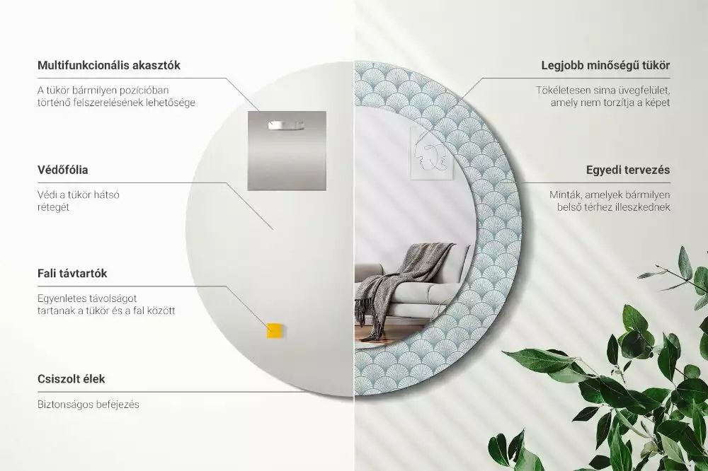 Okrúhle dekoračné zrkadlo na stenu Retro vintage vzor