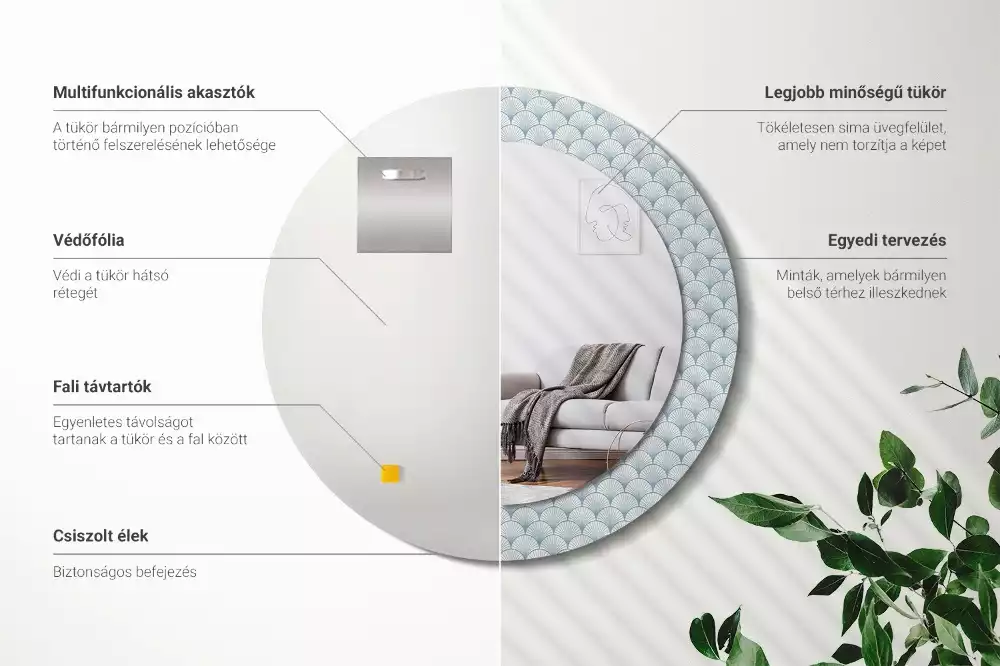 Okrúhle dekoračné zrkadlo na stenu Retro vintage vzor