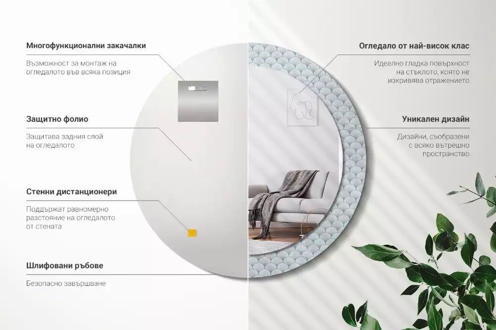 Okrúhle dekoračné zrkadlo na stenu Retro vintage vzor