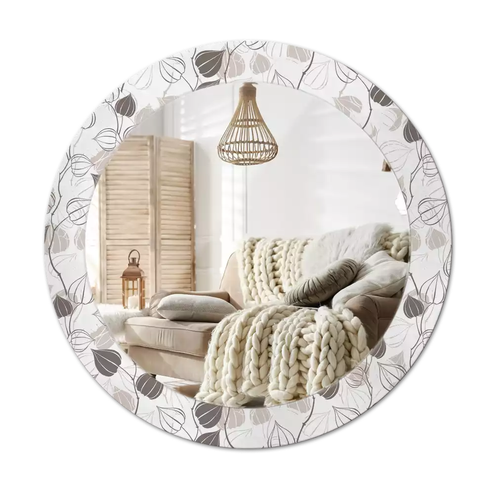 Okrúhle zrkadlo rám s potlačou Abstraktné kvetinové