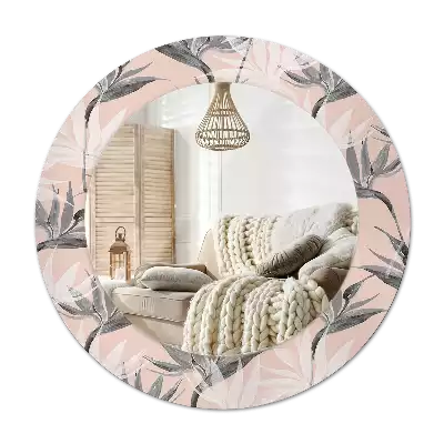 Okrúhle dekoračné zrkadlo na stenu Strelitzia