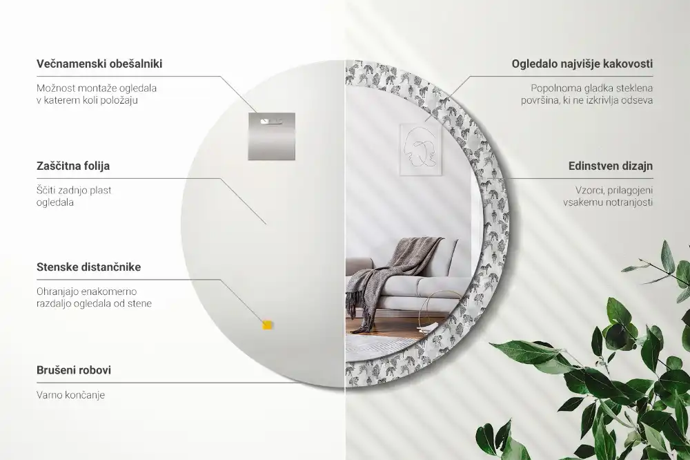 Okrúhle dekoračné zrkadlo na stenu Tropický tiger