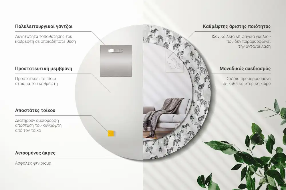 Okrúhle dekoračné zrkadlo na stenu Tropický tiger