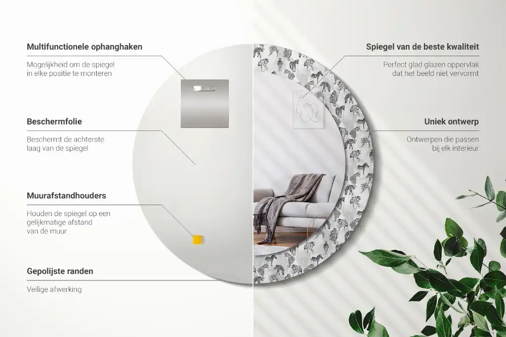 Okrúhle dekoračné zrkadlo na stenu Tropický tiger