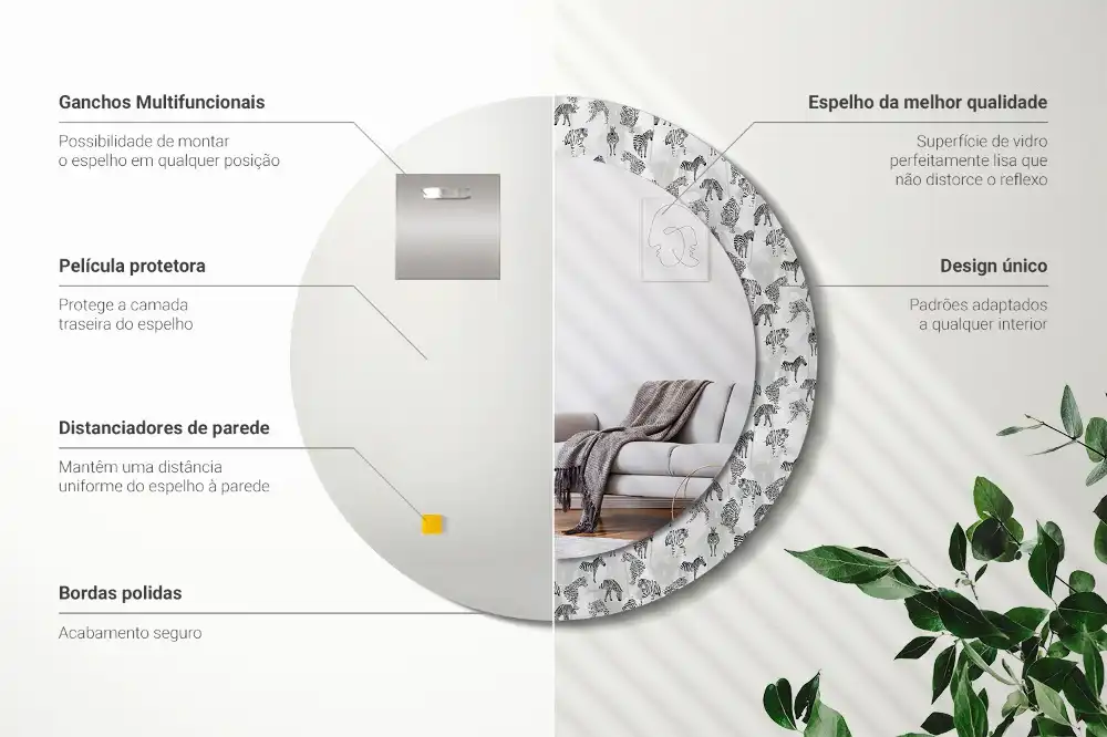 Okrúhle dekoračné zrkadlo na stenu Tropický tiger