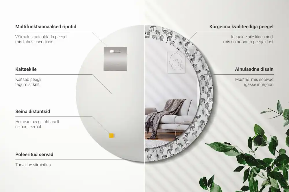 Okrúhle dekoračné zrkadlo na stenu Tropický tiger