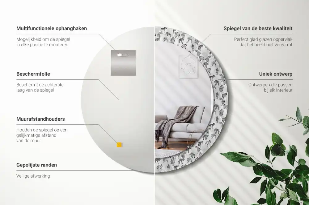 Okrúhle dekoračné zrkadlo na stenu Tropický tiger