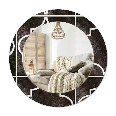 Okrúhle zrkadlo rám s potlačou Starožitný vzor