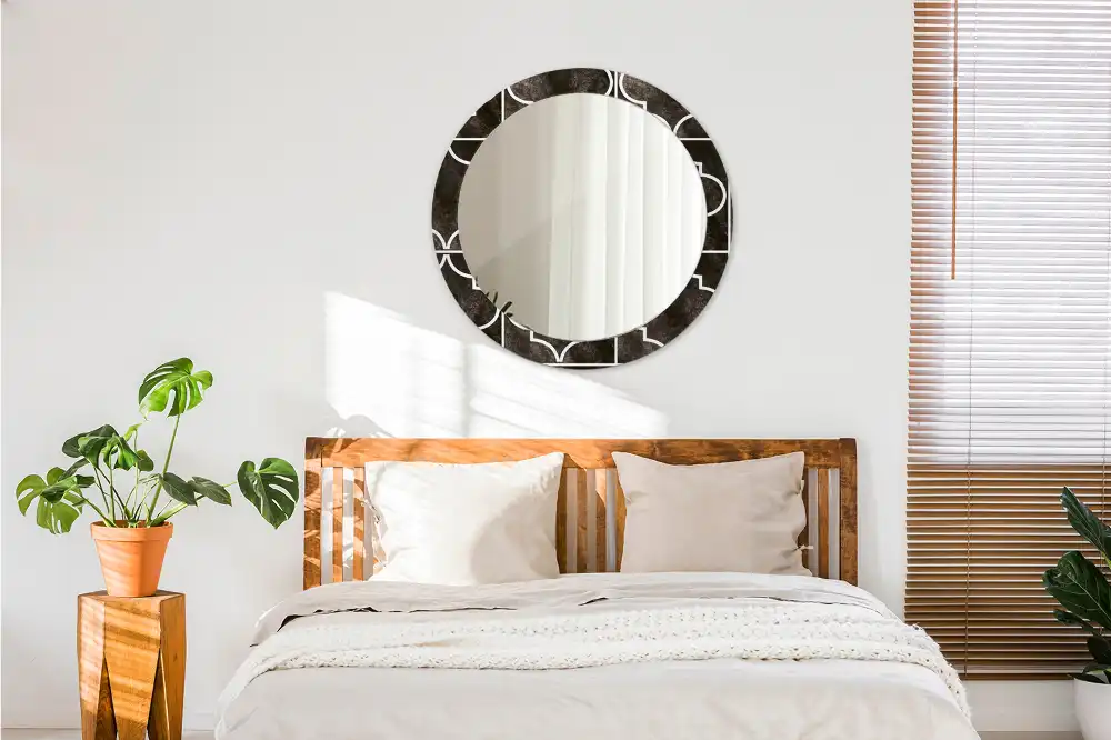 Okrúhle zrkadlo rám s potlačou Starožitný vzor