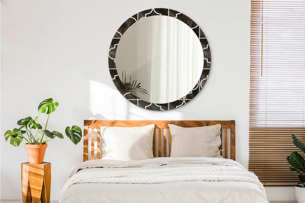 Okrúhle zrkadlo rám s potlačou Starožitný vzor