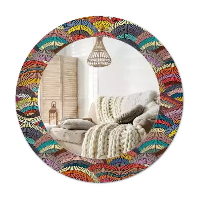 Okrúhle zrkadlo s potlačeným rámom Ornament