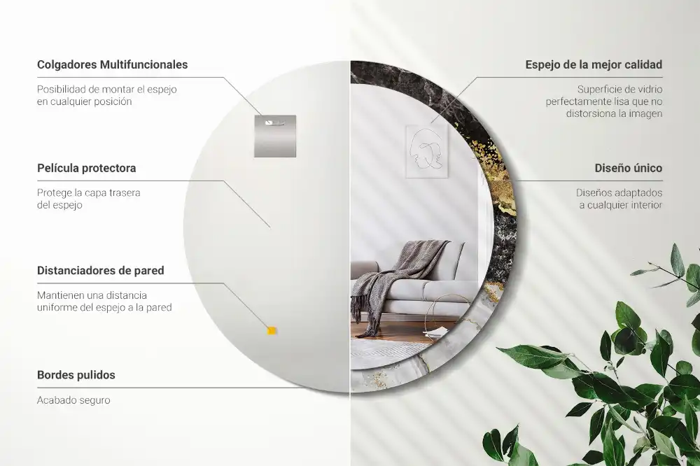Okrúhle dekoračné zrkadlo na stenu Mramorový loft