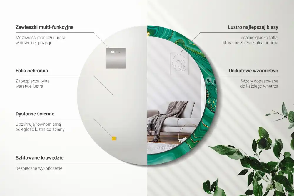 Okrúhle dekoračné zrkadlo na stenu Agátový mramor