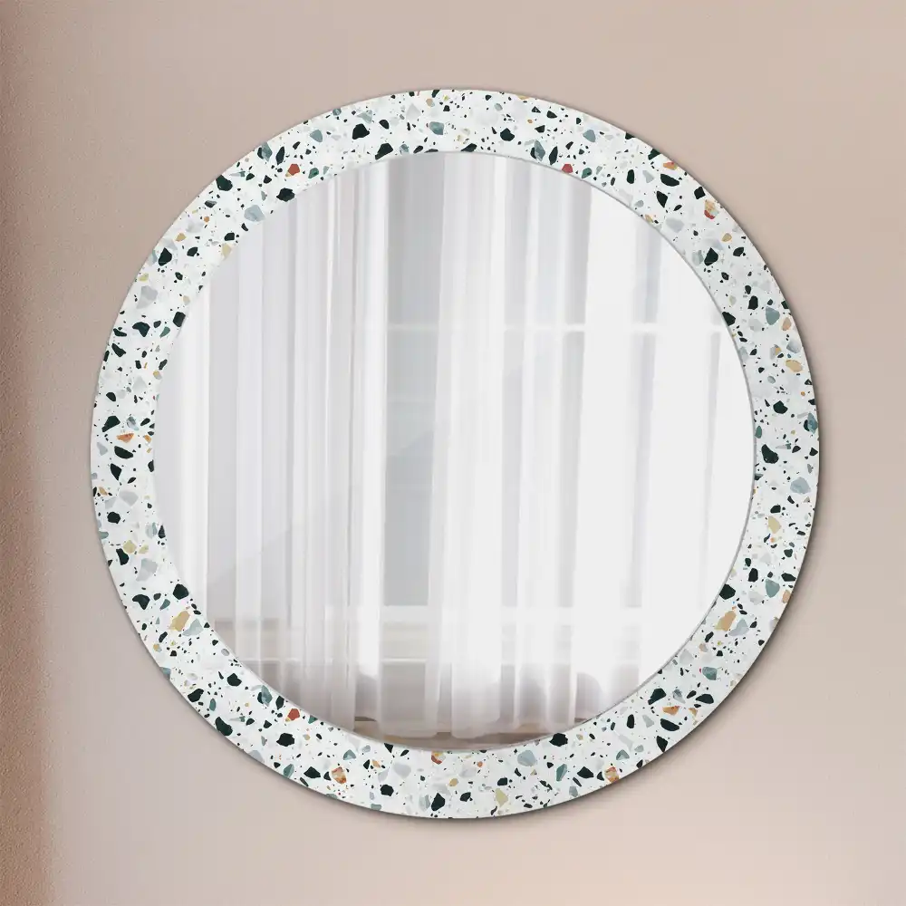 Okrúhle dekoračné zrkadlo na stenu Prírodný kameň