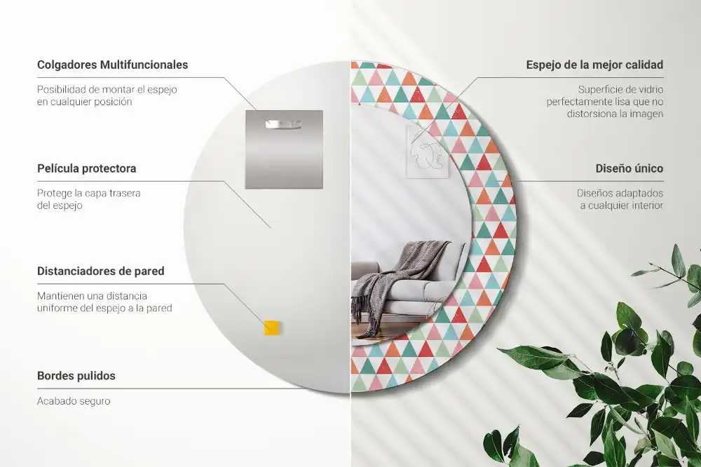 Okrúhle dekoračné zrkadlo na stenu Geometrický vzor