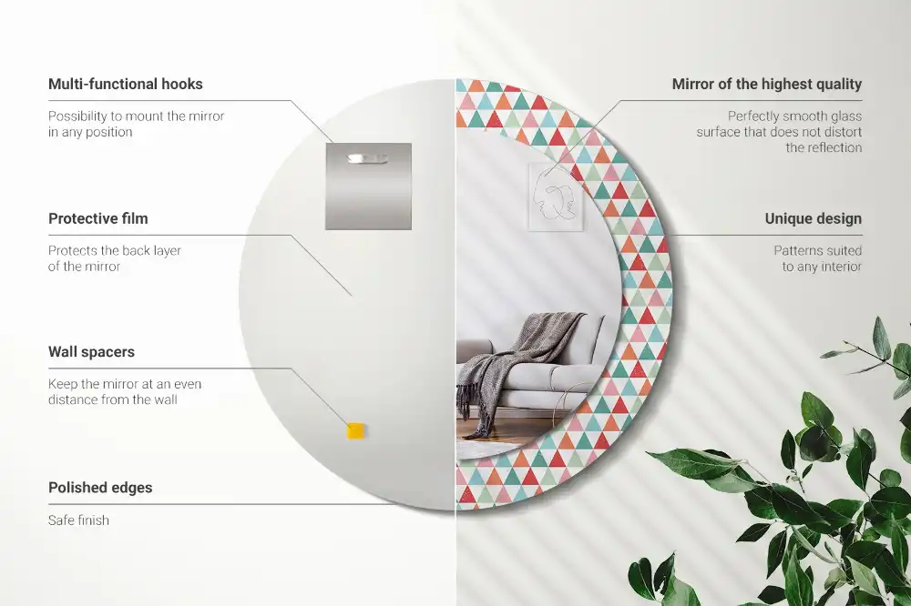 Okrúhle dekoračné zrkadlo na stenu Geometrický vzor